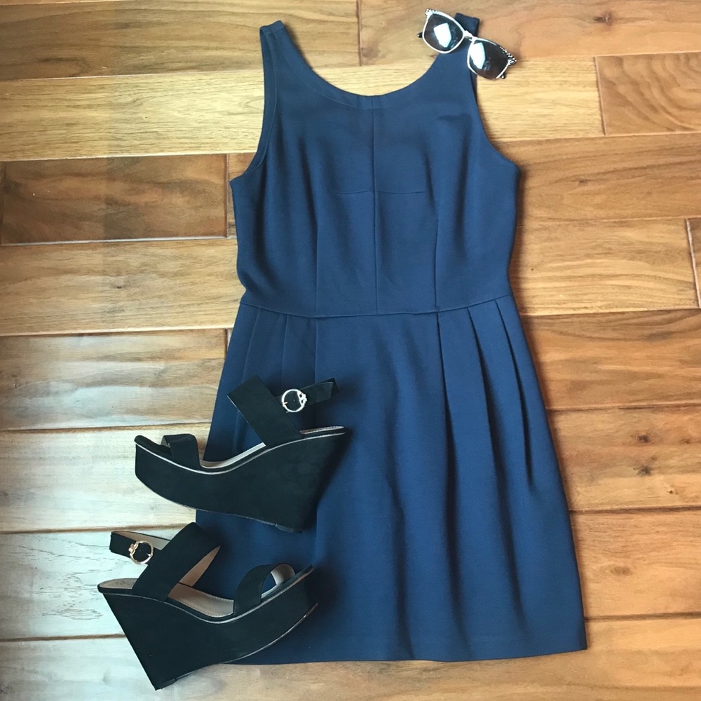 Rebecca Minkoff Navy Blue Pleated Mini Dress